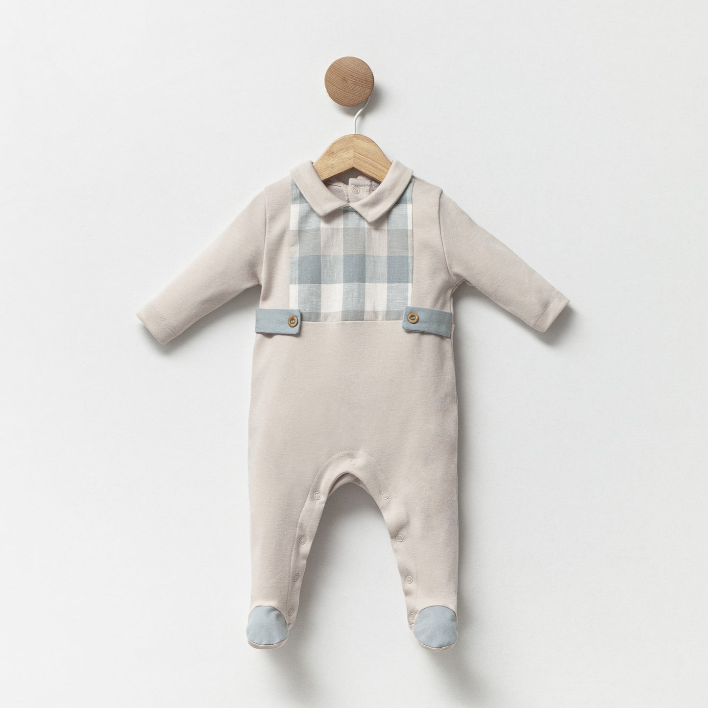 Checkered Onsie - Beige