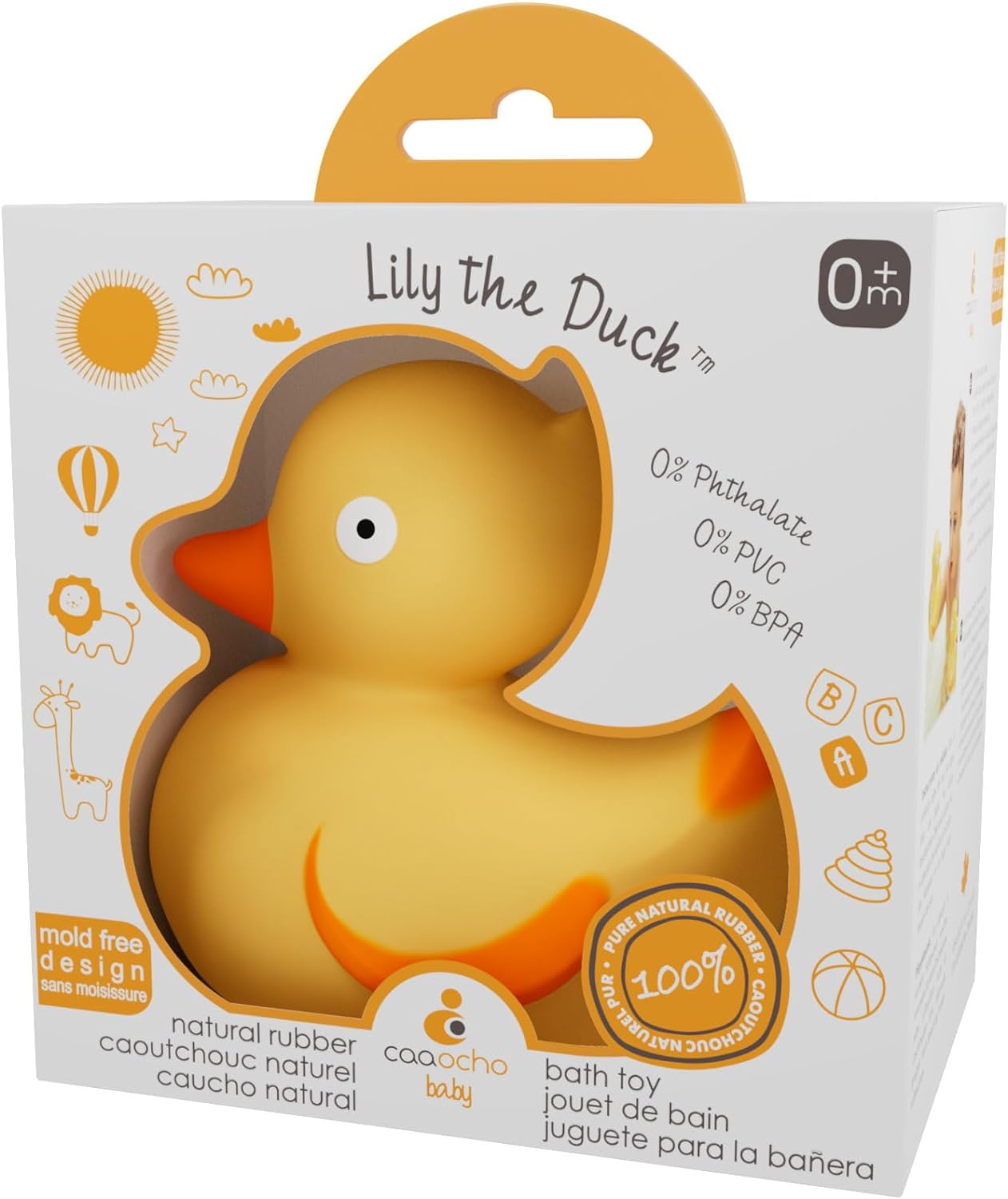 Caaocho Pure Natural Rubber Bath Toy - Rubber Ducky