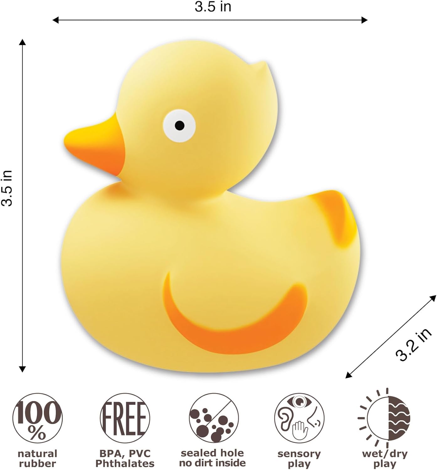 Caaocho Pure Natural Rubber Bath Toy - Rubber Ducky