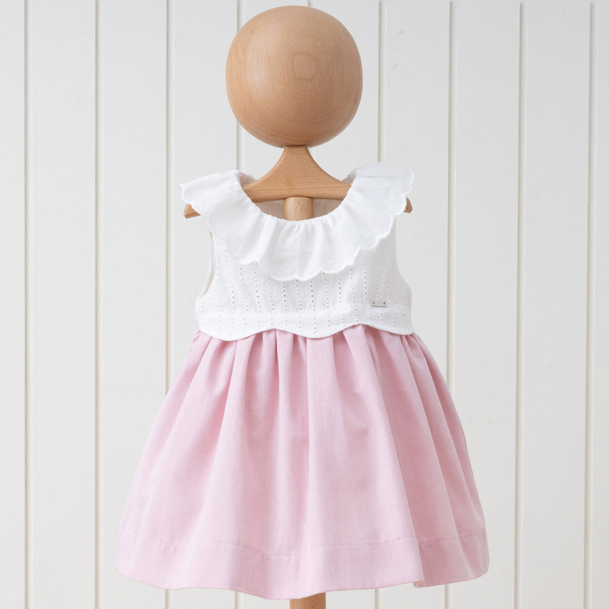 Scallop Collar Dress -  Pink