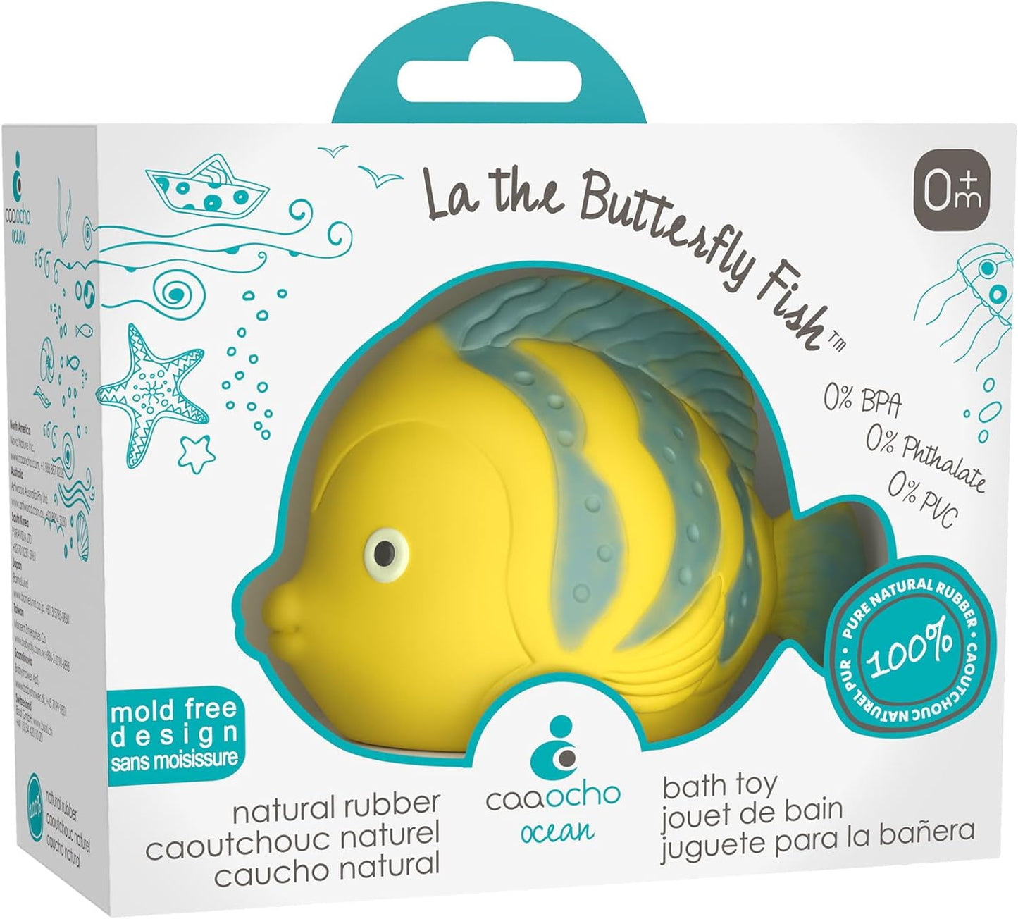 Caaocho Pure Natural Rubber Bath Toy  - Butterfly Fish