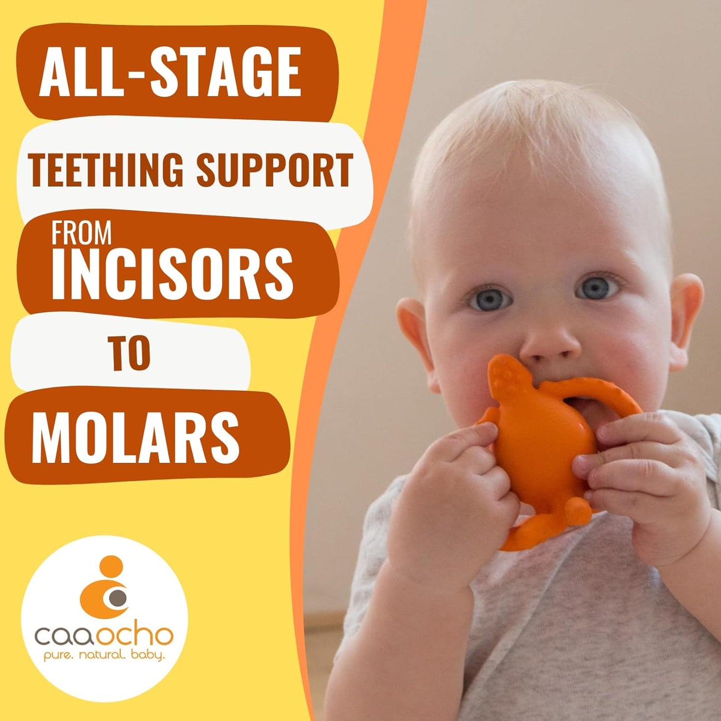 Caaocho Pure Natural Rubber Teething Squid