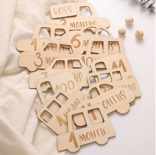 Monthly Wooden Milestone Cards