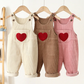 Heart-Embroidered Overalls