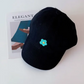 Flower Embroidery Cap- Black