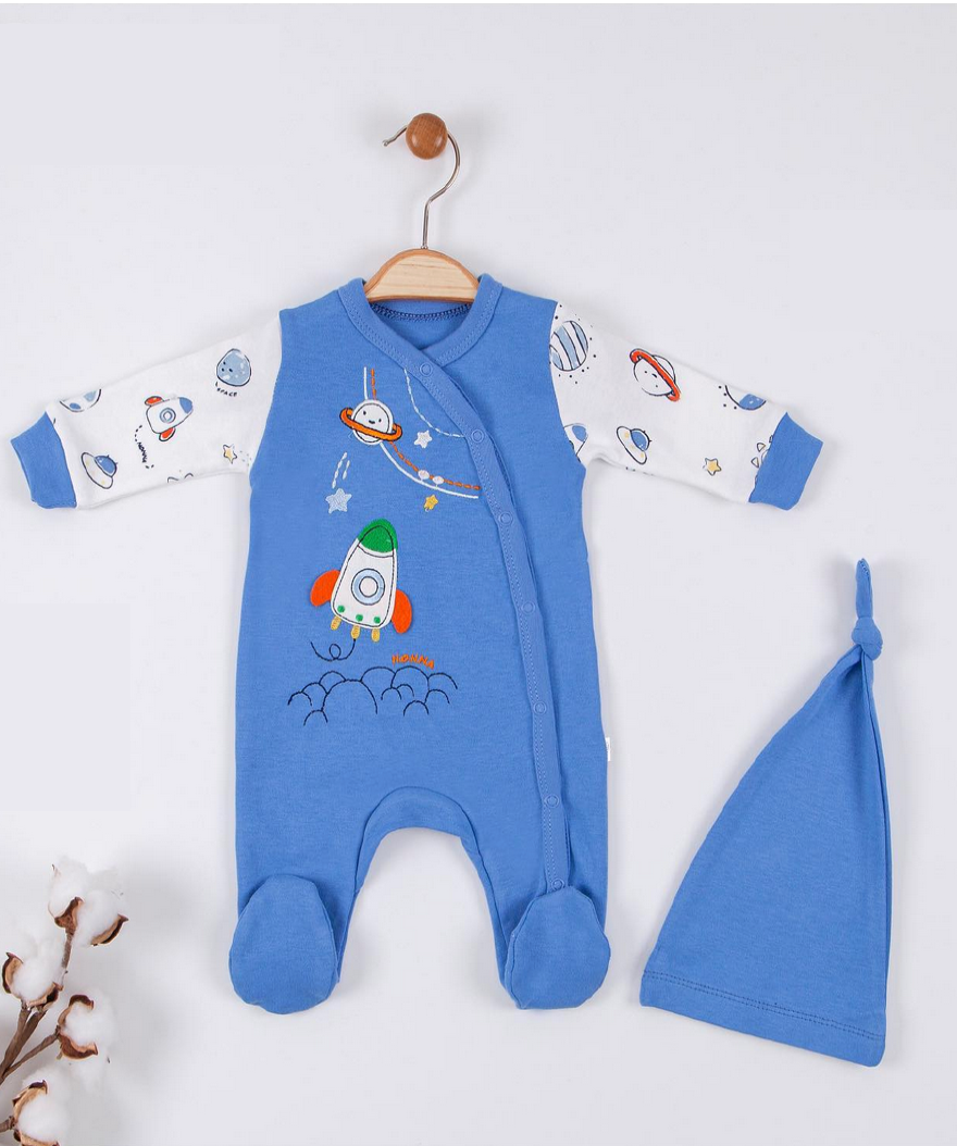 Rocket Onsie & Hat - Blue